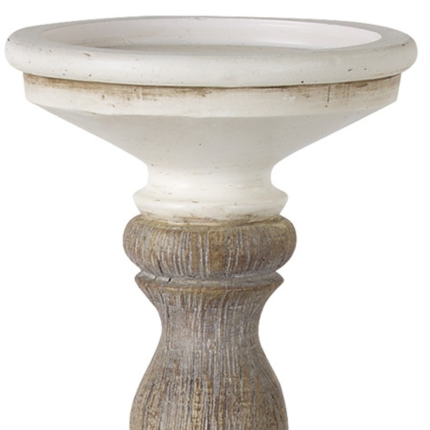 Set of Three Ivory and Natural Resin Tabletop Pillar Candle Holders - Image 6