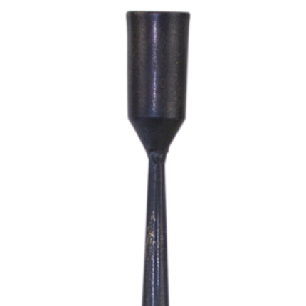 Set of Two Black Distressed Metal Tabletop Taper Candle Holders - Image 5