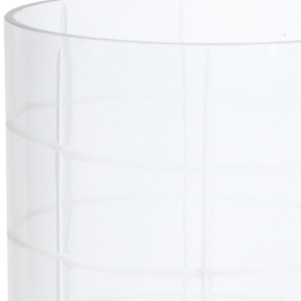 12" Silver And Clear Geometric Iron And Glass Tabletop Hurricane Candle Holder - Image 4