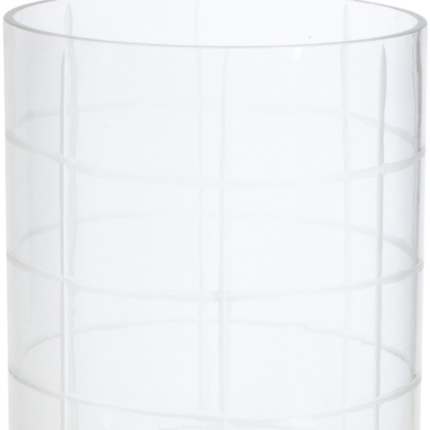 12" Silver And Clear Geometric Iron And Glass Tabletop Hurricane Candle Holder - Image 3