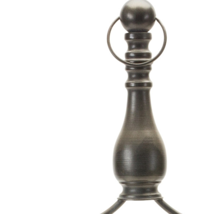 24" Brown Distressed Iron Tabletop Dish Candle Holder - Image 3