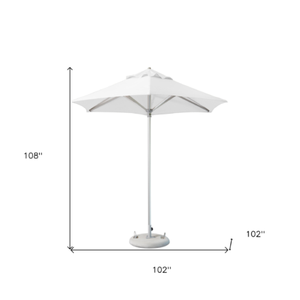 9' White Polyester Round Market Patio Umbrella - Image 6