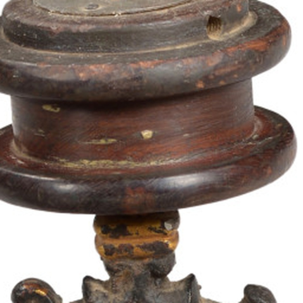 16" Black Distressed Floral Metal Tabletop Tealight Candle Holder - Image 4