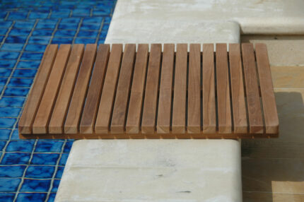 Natural Teak 24" Square Shower Mat - Image 6