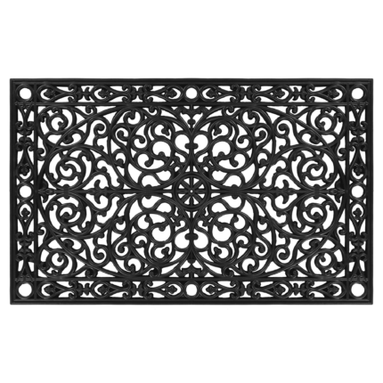30" X 48" Black Rubber Scrollwork Outdoor Door Mat - Image 5