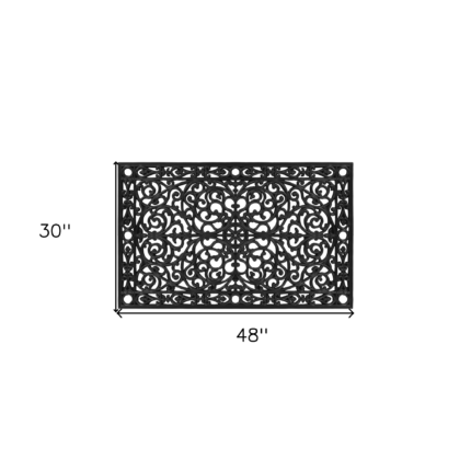 30" X 48" Black Rubber Scrollwork Outdoor Door Mat - Image 3