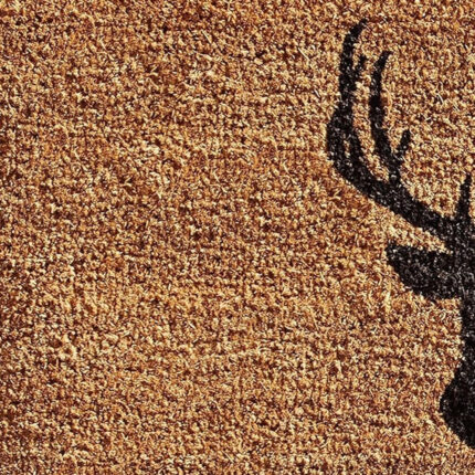 24" X 36" Natural and Black Coir Stag Welcome Outdoor Door Mat - Image 7