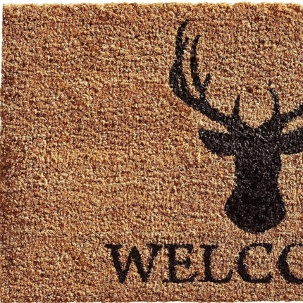 24" X 36" Natural and Black Coir Stag Welcome Outdoor Door Mat - Image 5