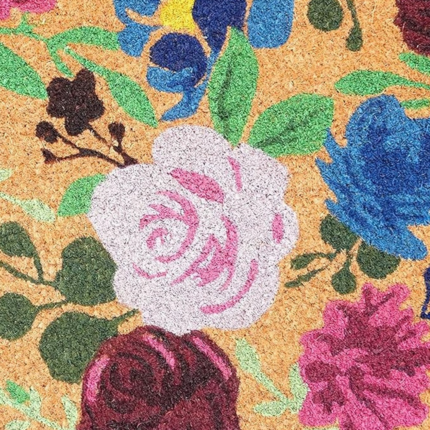 24" X 36" Natural Pink and Green Coir Floral Outdoor Door Mat - Image 4