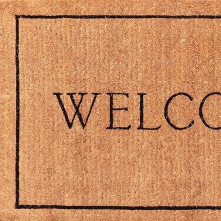 24" X 36" Natural and Black Coir Welcome Outdoor Door Mat - Image 6