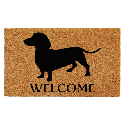17" X 29" Natural and Black Coir Dachshund Welcome Outdoor Door Mat - Image 2