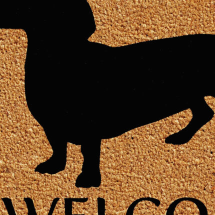 17" X 29" Natural and Black Coir Dachshund Welcome Outdoor Door Mat - Image 5
