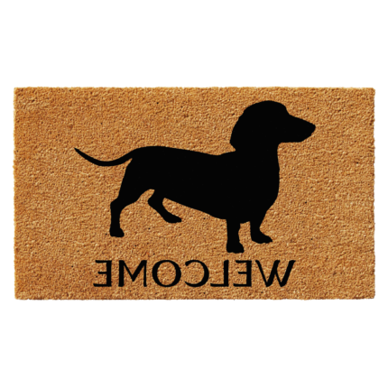 17" X 29" Natural and Black Coir Dachshund Welcome Outdoor Door Mat - Image 4