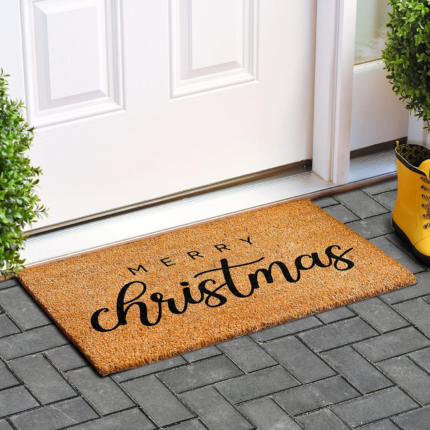 17" X 29" Natural and Black Coir Merry Christmas Outdoor Christmas Door Mat - Image 6