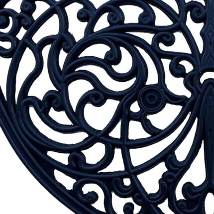 18" X 30" Black Rubber Scrollwork Welcome Outdoor Semi Circle Door Mat - Image 8