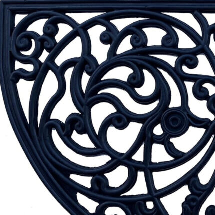 18" X 30" Black Rubber Scrollwork Welcome Outdoor Semi Circle Door Mat - Image 5