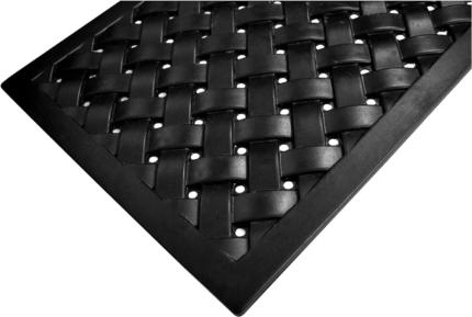 24" X 36" Black Rubber Weave Outdoor Door Mat - Image 4
