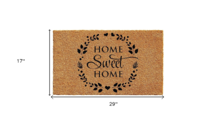 17" X 29" Natural and Black Coir Home Sweet Home Outdoor Door Mat - Image 3