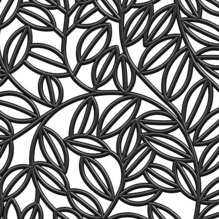 24" X 36" Black Rubber Botanical Leaves Outdoor Door Mat - Image 8