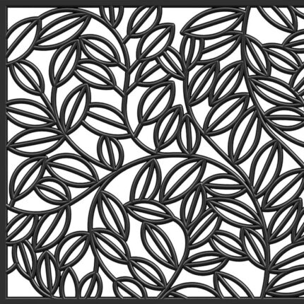24" X 36" Black Rubber Botanical Leaves Outdoor Door Mat - Image 9