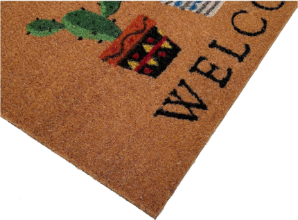 24" X 36" Natural Green and Black Coir Cactus Welcome Outdoor Door Mat - Image 5