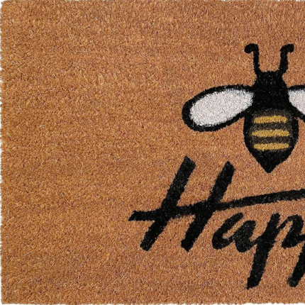 17" X 29" Natural and Black Coir Bumblee Bee Happy Outdoor Door Mat - Image 6
