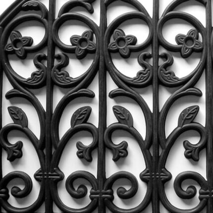 24" X 36" Black Rubber Scrollwork Outdoor Semi Circle Door Mat - Image 8