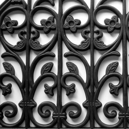 24" X 36" Black Rubber Scrollwork Outdoor Semi Circle Door Mat - Image 5
