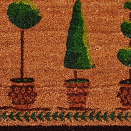 17" X 29" Natural and Green Coir Topiary Outdoor Door Mat - Image 5
