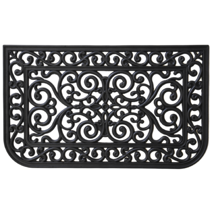 18" X 30" Black Rubber Scrollwork Outdoor Door Mat - Image 5
