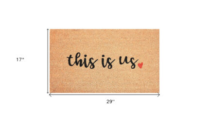 17" X 29" Natural and Black Coir This is Us Outdoor Door Mat - Image 3