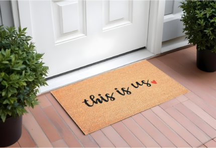 17" X 29" Natural and Black Coir This is Us Outdoor Door Mat - Image 1