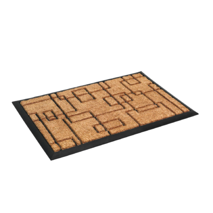 24" X 36" Natural and Black Coir Geometric Outdoor Door Mat - Image 4