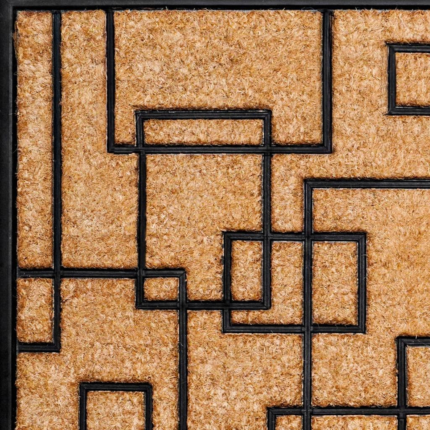 24" X 36" Natural and Black Coir Geometric Outdoor Door Mat - Image 6