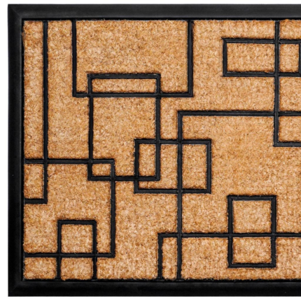 24" X 36" Natural and Black Coir Geometric Outdoor Door Mat - Image 5