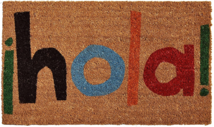 17" X 29" Natural Blue and Black Coir Hola Outdoor Door Mat - Image 2