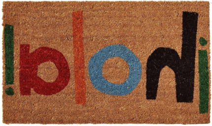 17" X 29" Natural Blue and Black Coir Hola Outdoor Door Mat - Image 4