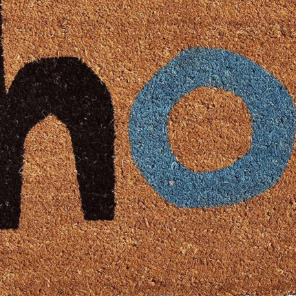 17" X 29" Natural Blue and Black Coir Hola Outdoor Door Mat - Image 5