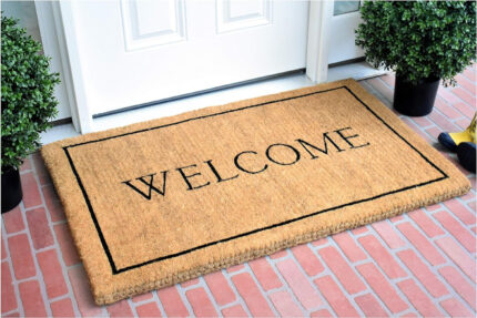30" X 48" Natural and Black Coir Welcome Outdoor Door Mat - Image 4