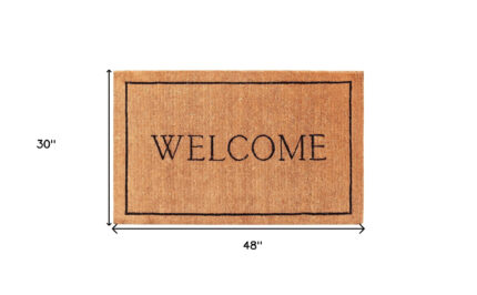 30" X 48" Natural and Black Coir Welcome Outdoor Door Mat - Image 3