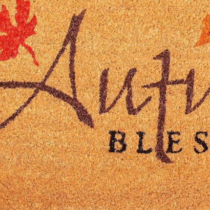 17" X 29" Natural Black and Orange Coir Autumn Blessings Outdoor Fall Door Mat - Image 5