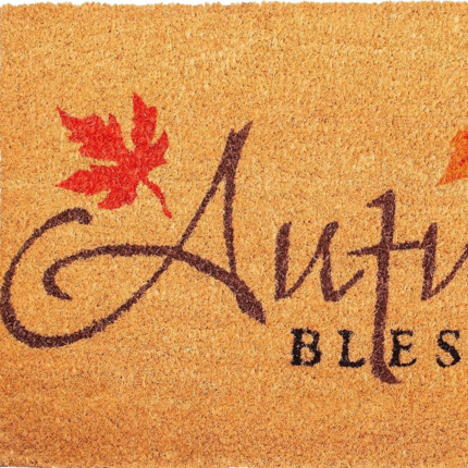 17" X 29" Natural Black and Orange Coir Autumn Blessings Outdoor Fall Door Mat - Image 6