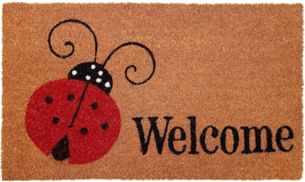 24" X 36" Natural Black and Red Coir Ladybug Welcome Outdoor Door Mat - Image 2