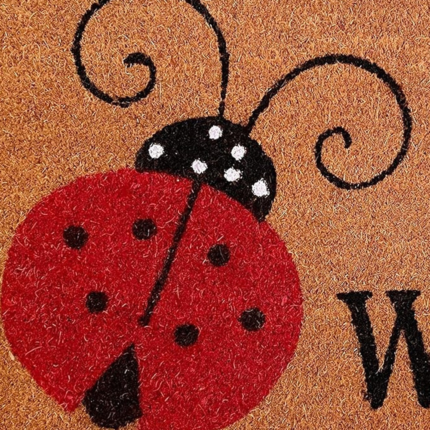 24" X 36" Natural Black and Red Coir Ladybug Welcome Outdoor Door Mat - Image 7