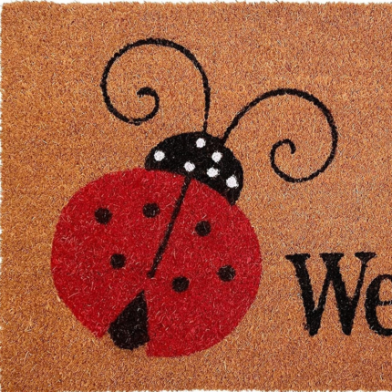 24" X 36" Natural Black and Red Coir Ladybug Welcome Outdoor Door Mat - Image 5