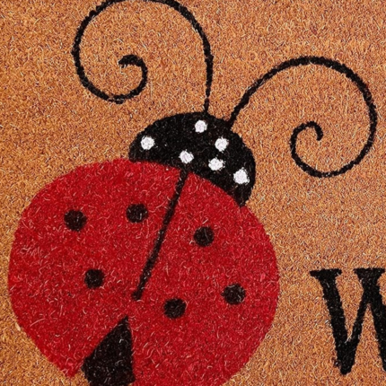 24" X 36" Natural Black and Red Coir Ladybug Welcome Outdoor Door Mat - Image 6