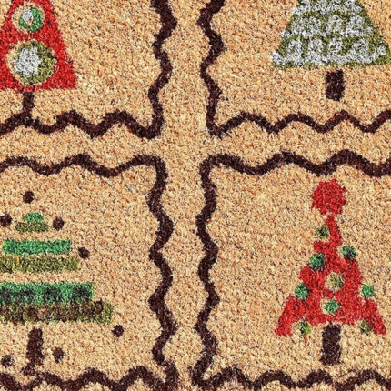 17" X 29" Natural Red and Black Coir Christmas Trees Outdoor Christmas Door Mat - Image 5