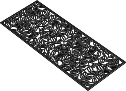 22" X 48" Black Rubber Botanical Leaves Outdoor Door Mat - Image 2