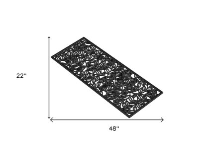 22" X 48" Black Rubber Botanical Leaves Outdoor Door Mat - Image 3
