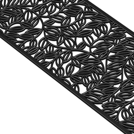 22" X 48" Black Rubber Botanical Leaves Outdoor Door Mat - Image 6